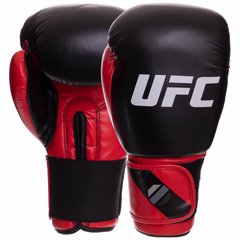 Перчатки боксерские PU на липучке UFC PRO Compact UHK-69999 (PU, р-р L, красный-черный)