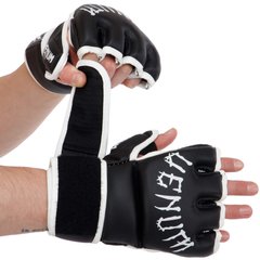 Перчатки для смешанных единоборств MMA PU VNM BO-8354-BK (р-р M-XL, черный-белый)