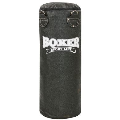 Мешок боксерский Цилиндр Кирза h-80см BOXER Классик 1002-04 (наполнитель-ветошь х-б, d-28см, вес-19кг, черный)