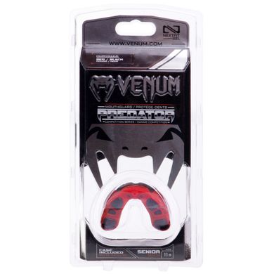 Капа боксерська одностороння (однощелепна) VENUM PREDATOR HK-VN2046 RED/BLACK (термопластик, червоно-чорний)