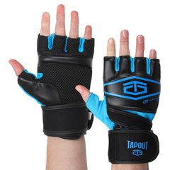 Перчатки для смешанных единоборств MMA PU TAPOUT SB168521 (PU, PL, р-р S-XL, черный-синий)