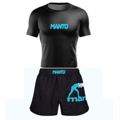 Комплект для тренировок Manto Classic Blue (рашгард и шорты), XS