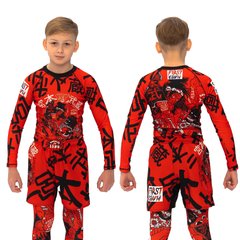 Комплект 2 в 1 детский First Player Red Samurai (рашгард, шорты), 4XS