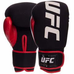 Перчатки боксерские неопреновые на липучке UFC PRO Washable UHK-75011 (неопрен, р-р Reg(S-M), красный)