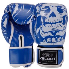Перчатки боксерские FLEX на липучке Zelart SKULL BO-5493 (р-р 8-12oz, цвета в ассортименте)