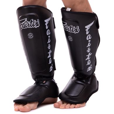 Защита голени и стопы Муай Тай, ММА, Кикбоксинг PU FAIRTEX SP7 (M-XL, черный)