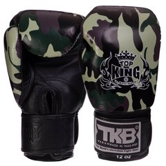 Перчатки боксерские кожаные на липучке TOP KING Empower Camouflage TKBGEM-03 (р-р 8-18oz, цвета в ассортименте)
