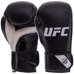 Перчатки боксерские PU на липучке UFC PRO Fitness UHK-75027 (PU, р-р 12oz, черный)