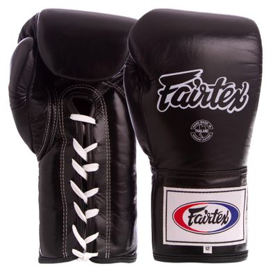 Перчатки боксерские кожаные на шнуровке FAIRTEX BGL6 (р-р 10-16oz, цвета в ассортименте)