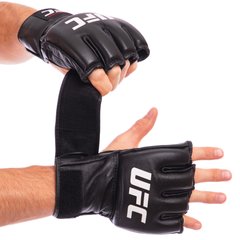 Перчатки для смешанных единоборств MMA кожаные UFC Pro UHK-69908 (р-р S, черный)