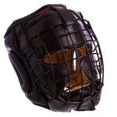 Шлем для единоборств с металлической решеткой PU ELS MA-0730 (р-р М-XL, цвета в ассортименте)