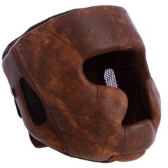 Шлем боксерский с полной защитой кожаный HAYABUSA KANPEKI VL-5781 (коричневый, р-р M-XL)