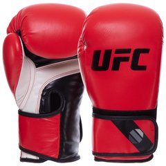 Перчатки боксерские PU на липучке UFC PRO Fitness UHK-75031 (PU, р-р 12oz, красный)