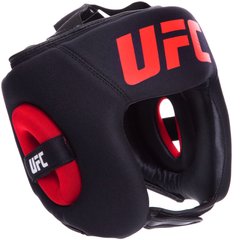 Шлем боксерский с полной защитой кожаный UFC PRO UHK-75061 (р-р L-XL, черный)