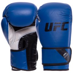 Перчатки боксерские PU на липучке UFC PRO Fitness UHK-75035 (PU, р-р 12oz, синий)