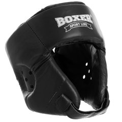 Шлем боксерский открытый с усиленной защитой макушки кожаный BOXER 2029 (р-р M-L, цвета в ассортименте)