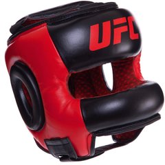 Шлем боксерский с бампером кожаный UFC PRO UHK-75065 (р-р XL, черный)