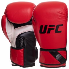 Перчатки боксерские PU на липучке UFC PRO Fitness UHK-75032 (PU, р-р 14oz, красный)