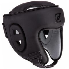 Шлем боксерский открытый с усиленной защитой макушки кожаный Zelart VL-3322 (р-р S-XL, черный)
