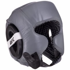 Шлем боксерский в мексиканском стиле кожаный UFC PRO Training UHK-69958 (р-р S, серебряыный-черный)