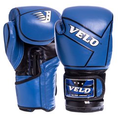 Перчатки боксерские кожаные на липучке VELO VL-2218 (р-р 10-12oz, цвета в ассортименте)