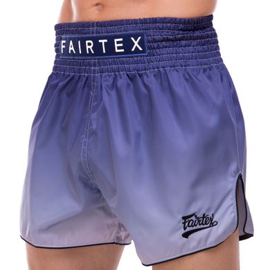 Шорти для тайського боксу та кікбоксингу FAIRTEX BS1905 BLACK/BLUE (сатин, нейлон, р-р M-XL, чорний-синій)