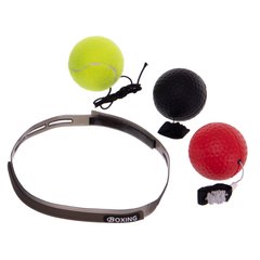Тренажер для бокса с тремя мячами fight ball SP-Sport BO-1086 (пневмотренажер, мяч черный, красный, зеленый)