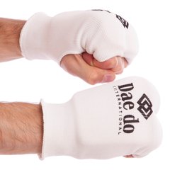 Перчатки (накладки) для карате DADO MA-0009D (PL, хлопок, эластан, р-р XS-L, белый)
