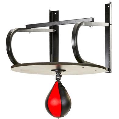 Платформа для груші Пневмоустановка з грушею в комплекті Zelart BO-6768 Speed ​​Ball Rack (верх-шкіра, метал, р-р 76,5х60х49,5см, чорний-червоний)