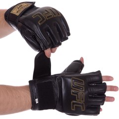 Перчатки для смешанных единоборств MMA кожаные UFC PRO Prem UHK-75059 (р-р L-XL, черный)