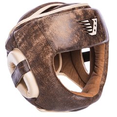 Шлем боксерский с полной защитой кожаный VELO VL-2217 (р-р М-XL, коричневый)