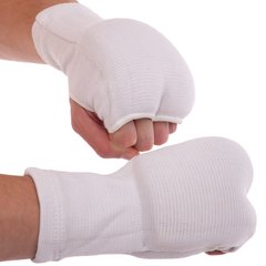 Перчатки (накладки) для карате SP-Sport LG20-W (PL, хлопок, эластан, р-р M-XL, белый)