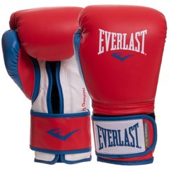 Перчатки боксерские PU на липучке EVERLAST EVP00000730 POWERLOCK (р-р 16oz, красный-синий)