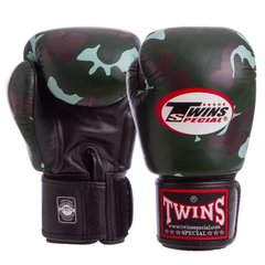 Перчатки боксерские кожаные на липучке TWINS FBGVL3-ARGN (р-р 10-18oz, камуфляж зеленый) FBGVL3-ARGN