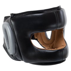 Шлем боксерский с бампером кожаный FISTRAGE VL-8480 (р-р М-XL, черный)